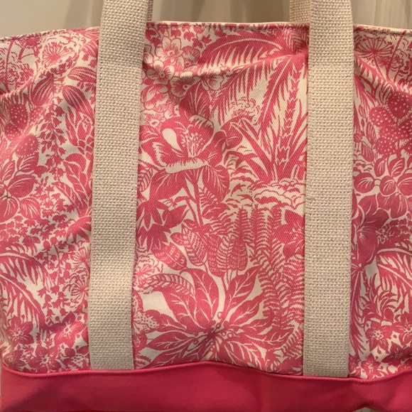 Eliza B tropical print pink tote bag - Picture 2 of 3
